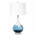 Homeroots 28.5 x 13 x 14 in. Ombre Blue & White Glass Table Lamps 388546